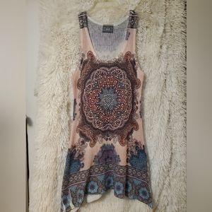 Women's Vocal Tank/Dress Mandala Floral Rhinestones size Large